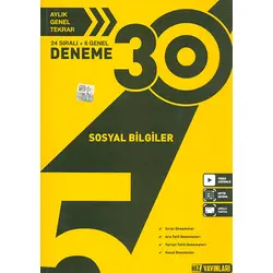 5.Sınıf Sosyal Bilgiler 30lu Deneme Hız Yayınları
