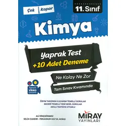 11.Sınıf Kimya Yaprak Test 10 Adet Deneme Miray Yayınları