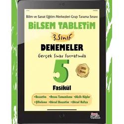 Bilsem Tabletim 3. Sınıf Denemeler 5 Fasikül - Elif Erdoğan - Hayat Okul Yayınları