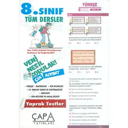 8.Sınıf Tüm Dersler Yaprak Test Çapa Yayınları