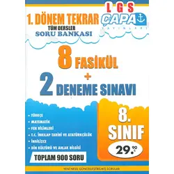 LGS 8.Sınıf 1.Dönem Tekrar Tüm Dersler Soru Bankası Çapa Yayınları