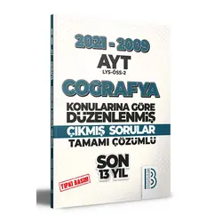 Benim Hocam 2009-2021 AYT Coğrafya Son 13 Yıl Tıpkı Basım Çözümlü Çıkmış Sorular