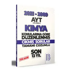 Benim Hocam 2009-2021 AYT Kimya Son 13 Yıl Tıpkı Basım Konularına Göre Düzenlenmiş Çıkmış Sorular