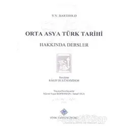 Orta Asya Türk Tarihi - Kolektif - Türk Tarih Kurumu Yayınları