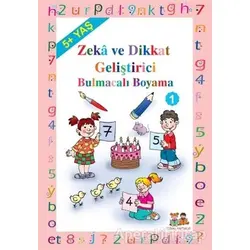 Okul Öncesi Çocuklar İçin Zeka Geliştirici Bulmacalı Boyama 1 (5+ Yaş)