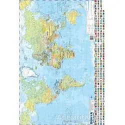 Dünya Siyasi-Fiziki Haritası 50x35 - Kolektif - MepMedya Yayınları
