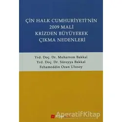 Çin Halk Cumhuriyetinin 2009 Mali Krizden Büyüyerek Çıkma Nedenleri