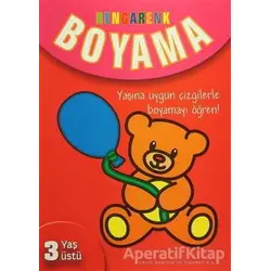 Rengarenk Boyama - 3 Yaş Üstü - Kırmızı Kitap - Kolektif - Parıltı Yayınları