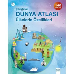 Çıkartmalı Dünya Atlası - Ülkelerin Özellikleri - Fiona Patchett - 1001 Çiçek Kitaplar