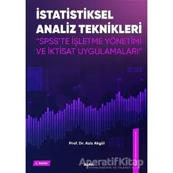 İstatistiksel Analiz Teknikleri - Aziz Akgül - Alfa Yayınları