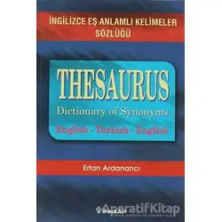 Thesaurus Dictionary Of Synonyms İngilizce Eş Anlamlı Kelimeler Sözlüğü