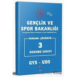 2021 GYS UDS Gençlik ve Spor Bakanlığı 3 Deneme Çözümlü Görevde Yükselme - Kolektif - Dizgi Kitap