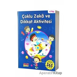 4 Yaş Çoklu Zeka ve Dikkat Aktivitesi - Mavi Kitap - Kolektif - Aktif Zeka Yayınları