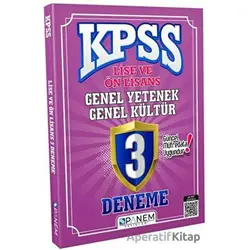 2022 KPSS Lise Ön Lisans Genel Yetenek Genel Kültür 3 Deneme Çözümlü - Kolektif - Panem Yayınları
