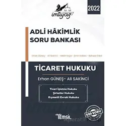 İmtiyaz Ticaret Hukuku Adli Hakimlik Soru Bankası 2021 - Erhan Güneş - Temsil Kitap