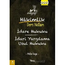 İmtiyaz İdare Hukuku İdari Yargılama Usul Hukuku Hakimlik Ders Notları - Metin Kaya - Temsil Kitap