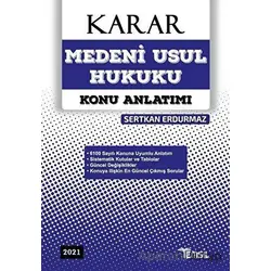 Karar Medeni Usul Hukuku Konu Anlatımı 2023 - Sertkan Erdurmaz - Temsil Kitap
