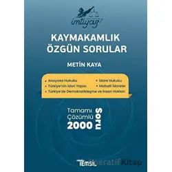 İmtiyaz Kaymakamlık Özgün Sorular - Metin Kaya - Temsil Kitap