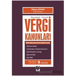 Vergi Kanunları - Özkan Aykar - Adalet Yayınevi