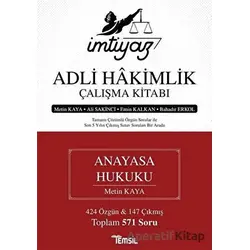 İmtiyaz Adli Hakimlik Çalışma Kitabı - Anayasa Hukuku - Bahadır Erkol - Temsil Kitap