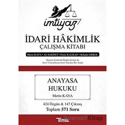 İmtiyaz İdari Hakimlik Çalışma Kitabı - Anayasa Hukuku - Bahadır Erkol - Temsil Kitap