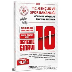 2020 GYS Gençlik ve Spor Bakanlığı 10 Deneme Görevde Yükselme - Kolektif - Paragon Yayıncılık