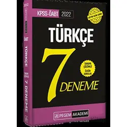2022 KPSS-ÖABT Türkçe Öğretmenliği Tamamı Çözümlü 7 Deneme - Kolektif - Pegem Akademi Yayıncılık