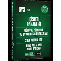 2022 İçişleri Bakanlığı Görevde Yükselme ve Unvan Değişikliği Sınavı Şube Müdürlüğü Konu Anlatımlı S