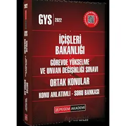 2022 GYS İçişleri Bakanlığı Görevde Yükselme ve Unvan Değişikliği Ortak Konular Konu Anlatımlı Soru