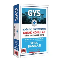 Yargı GYS Boğaziçi Üniversitesi Görevde Yükselme ve Ünvan Değişikliğine Yönelik Ortak Konular Konu