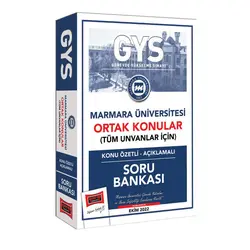 Yargı GYS Marmara Üniversitesi Görevde Yükselme ve Ünvan Değişikliğine Yönelik Ortak Konular Konu