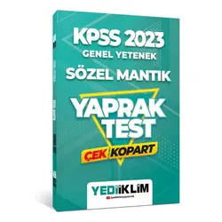 Yediiklim 2023 KPSS Genel Yetenek Sözel Mantık Çek Kopart Yaprak Test