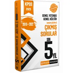 Pegem Akademi 2023 KPSS Genel Yetenek Genel Kültür Çıkmış Sorular Son 5 Sınav