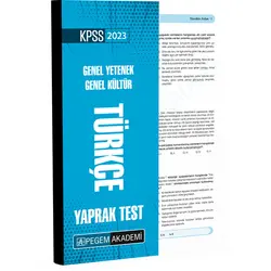 Pegem Akademi 2023 KPSS Genel Yetenek Genel Kültür Türkçe Yaprak Test