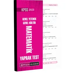Pegem Akademi 2023 KPSS Genel Yetenek Genel Kültür Matematik Yaprak Test