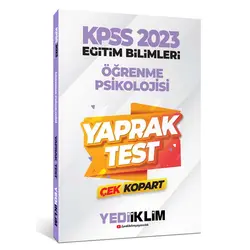 Yediiklim 2023 KPSS Eğitim Bilimleri Öğrenme Psikolojisi Çek Kopart Yaprak Test