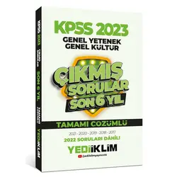 Yediiklim 2023 KPSS GY GK Son 6 Yıl Tamamı Çözümlü Çıkmış Sorular