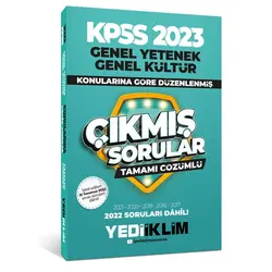 Yediiklim 2023 KPSS Genel Yetenek Genel Kültür Konularına Göre Tamamı Çözümlü Çıkmış Sorular