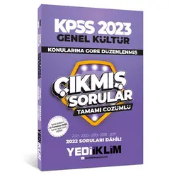 Yediiklim 2023 KPSS Genel Kültür Konularına Göre Tamamı Çözümlü Çıkmış Sorular