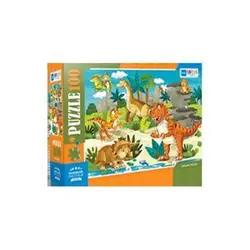 Dinosaurs Dinozorlar 100 Parça Puzzle Blue Focus Games