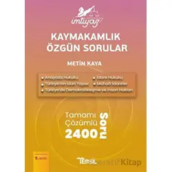 İmtiyaz Kaymakamlık Özgün Sorular - Metin Kaya - Temsil Kitap