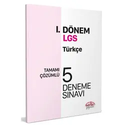 Editör LGS I. Dönem Türkçe Çözümlü 5 Deneme Sınavı