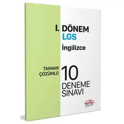 Editör LGS I. Dönem İngilizce Çözümlü 10 Deneme Sınavı