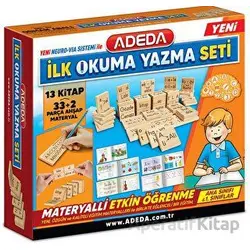 İlk Okuma Yazma Seti 13 Kitap - 33+2 Parça Ahşap Materyal - Kolektif - Adeda Yayınları