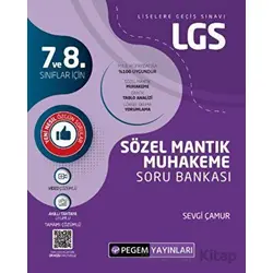 Pegem Yayınları 8. Sınıf LGS Sözel Mantık Muhakeme Soru Bankası