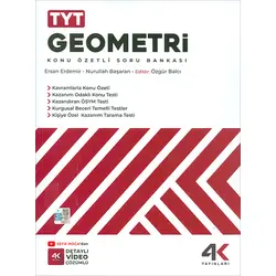 TYT Geometri Konu Özetli Soru Bankası 4K Yayınları