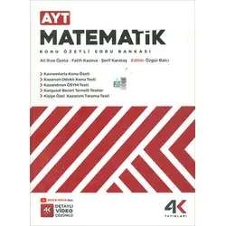 AYT Matematik Konu Özetli Soru Bankası 4K Yayınları