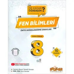 8.Sınıf Fen Bilimleri Ünite Değerlendirme Sınavları 10 Fasikül Spoiler Yayınları