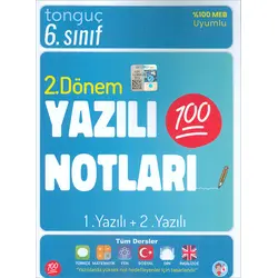 Tonguç 6.Sınıf Yazılı Notları 2. Dönem 1 ve 2. Yazılı