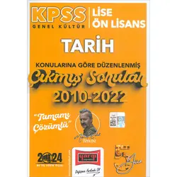 Yargı 2024 KPSS Lise Ön Lisans Tarih Konularına Göre 2010-2022 Çözümlü Çıkmış Sorular